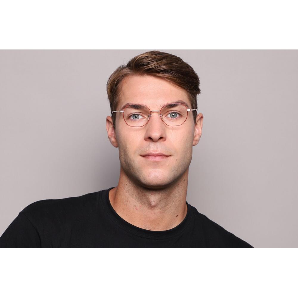 Full Rim Geometric Red Gold Smartbuy Collection Hurp M297c Fashion Unisex Eyeglasses