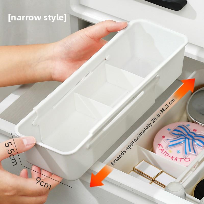 

Ящик для хранения с разделителями оснащен встроенной выдвижной функцией сортировки и классификации косметики. Narrow style белый