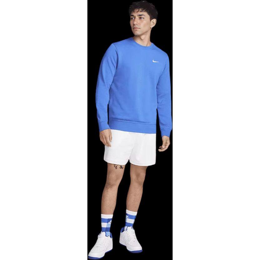 Nike Einfarbiges Sweatshirt mit Rundhalsausschnitt und Logo-Print für Herren, Oberteile, Blau, AA3178-403