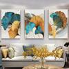 Nordic Blue Gold Plant Leaf Poster Ginkgo Leaves Abstract Canvas Print Wall Art Painting Picture Living Room Modern Decoration