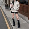 Womens Stand Collar Double Breasted Short Trench Coat 2026 New Arrival Belted Slim Fashion Outerwear
