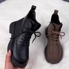 Shandisha Martin Boots Women's British Style 2026 Winter New Thick-soled Black Skinny Short Boots Flat-bottomed Versatile Cotton Boots