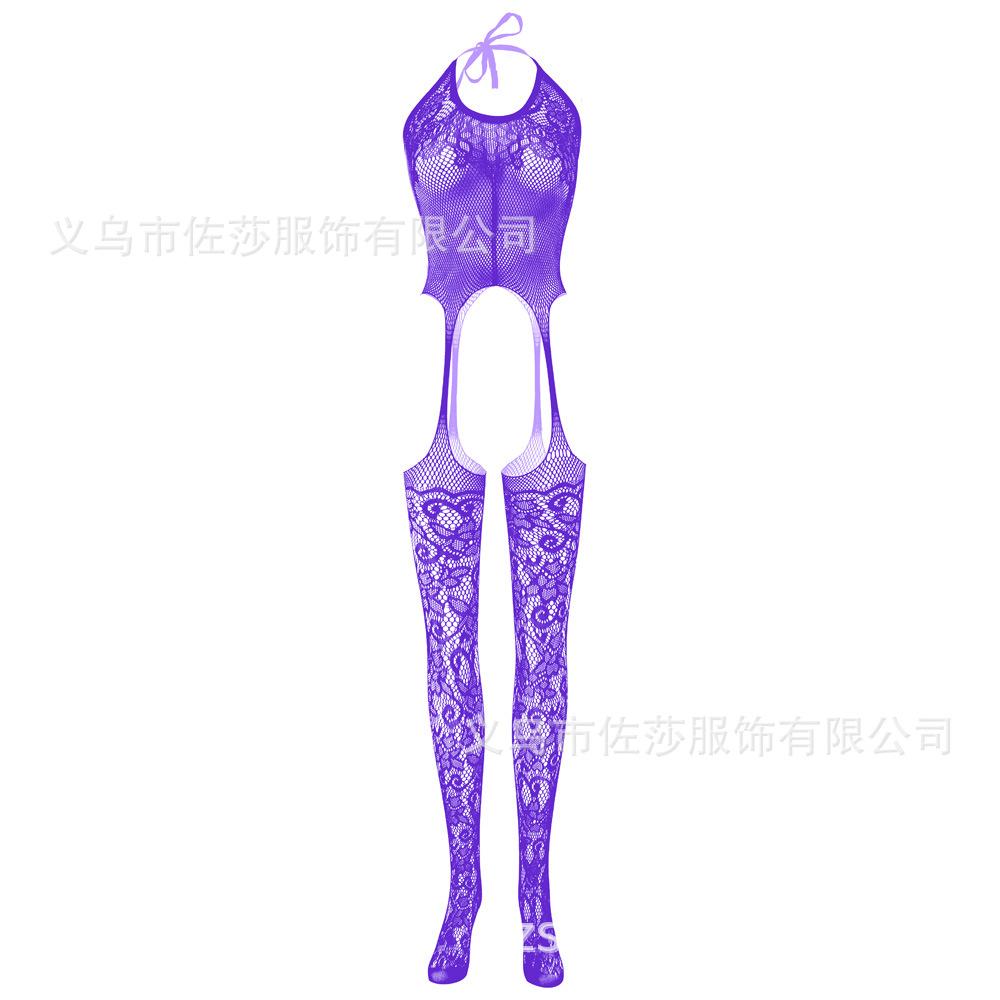 Sex Underwear Uniform Jacquard Onesie Lace-up Crotch Tights Stockings
