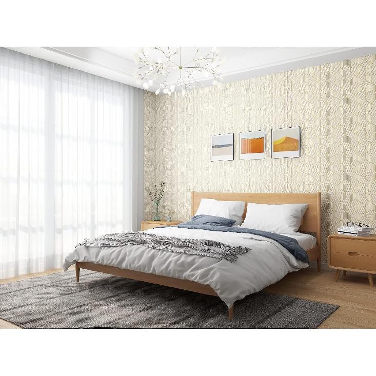 White and Gold Geometry Stripped Hexagon Peel and Stick Contact Paper self Adhesive Wallpaper Removable Vinyl Film Decorative Shelf Drawer Liner