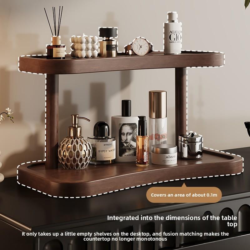 Wooden Cosmetic Organizer Desktop Makeup Storage Box for Perfume Lipstick Jewelry Vanity Table