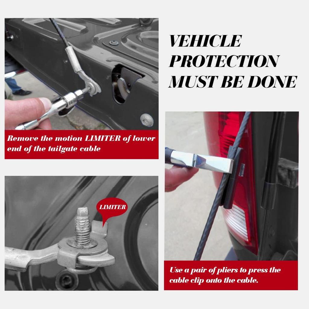 Vepagoo Tailgate Assist Soft Close Damper Kit For Dodge Ram 1500 2009-2018, -2024 RAM 1500 Classic, 2010-2024 RAM 2500 3500, Easy Tall Lift Support