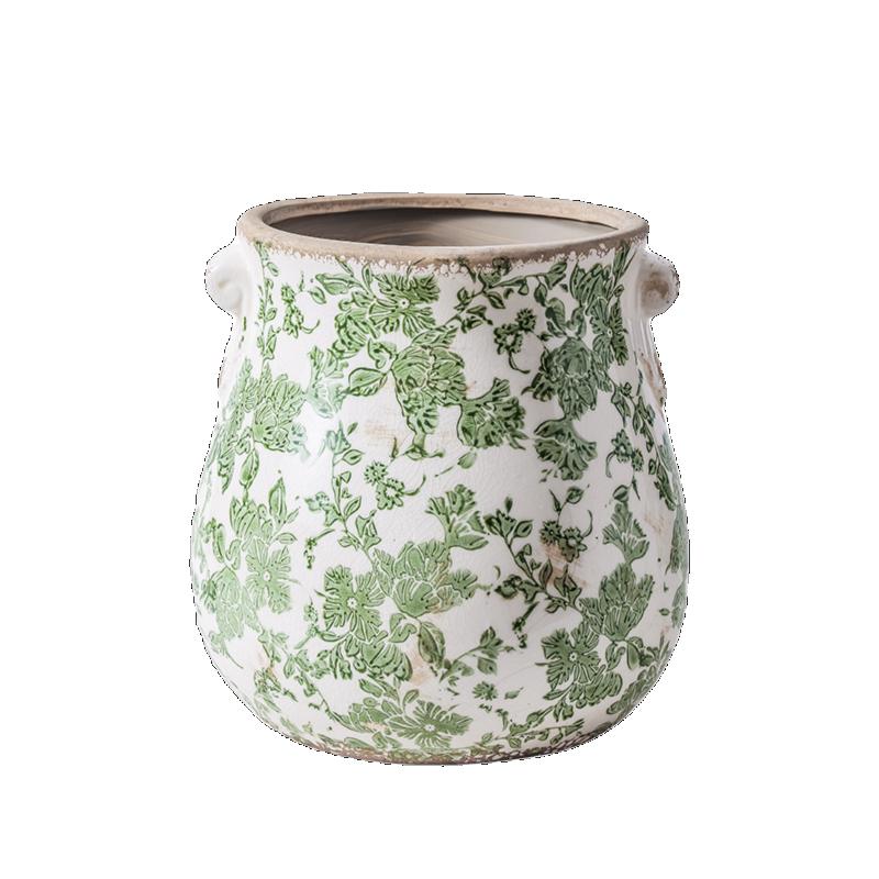 Vase Home Desktop Decoration Vintage Ceramic Light Luxury High-Grade Creative ArtisticStyle Pastoral Outdoor CourtyardDecoration