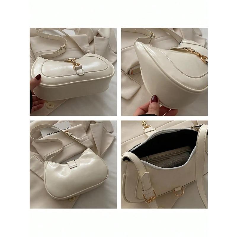 French retro saddle bag versatile underarm bag metal decorati punk style women's shoulder bag