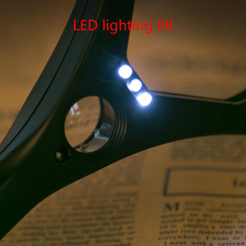 Handhold LED Magnifier- with 4 LED Light 2.5X / 25X Magnification for Reading Close Work Documents- Images- Photos Gift
