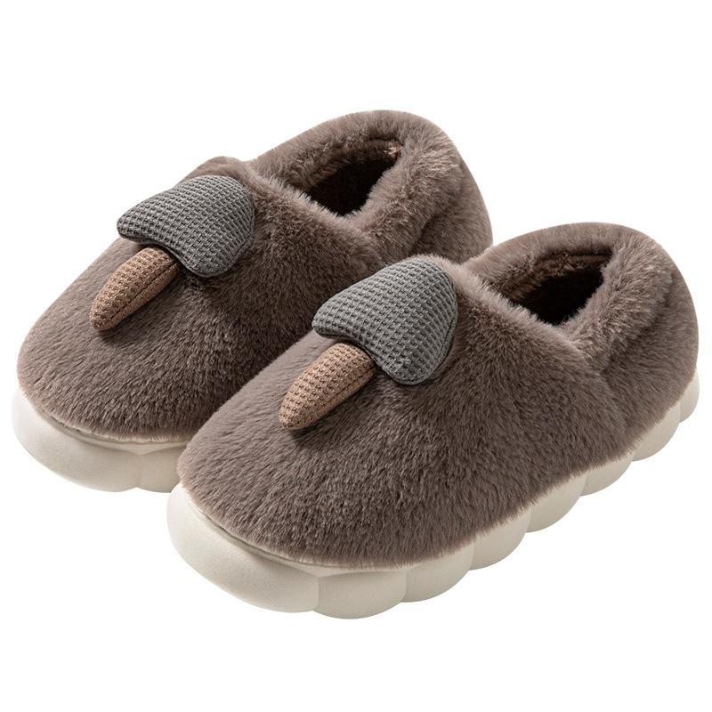 Mushroom shoes cotton slippers women autumn and winter indoor home dormitory non-slip warm cute plush bag heel cotton shoes