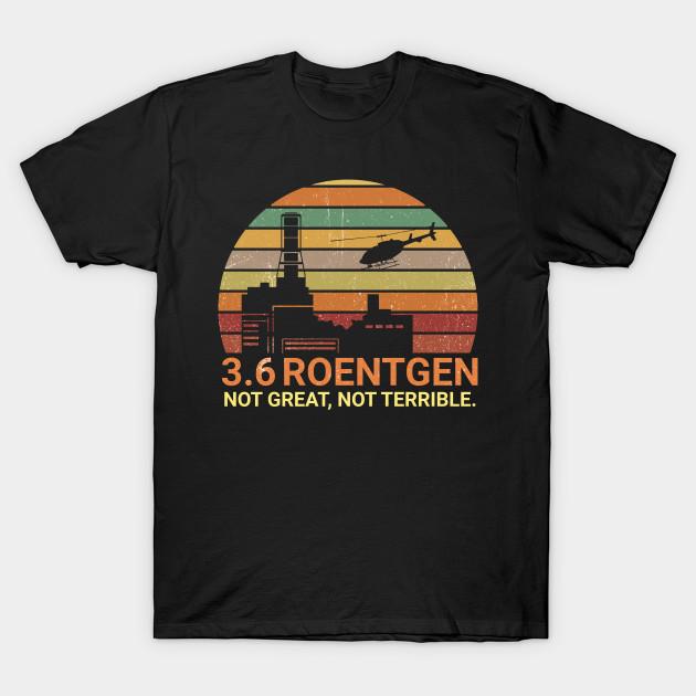 

Men Black Print T-shirt 3.6 Roentgen Not Great, Not Terrible Chernobyl, Vintage Scientist Tee, No-Cut Transfer Paper Print Cotton Tshirt M