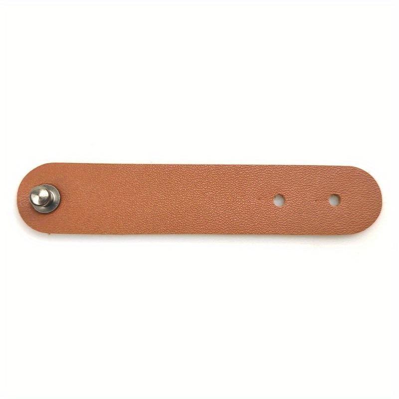 5Pcs Leather Cable Winder Charging Cable USB Cable Bundle Storage Leather Belt Adjustable Hole Buckle Design