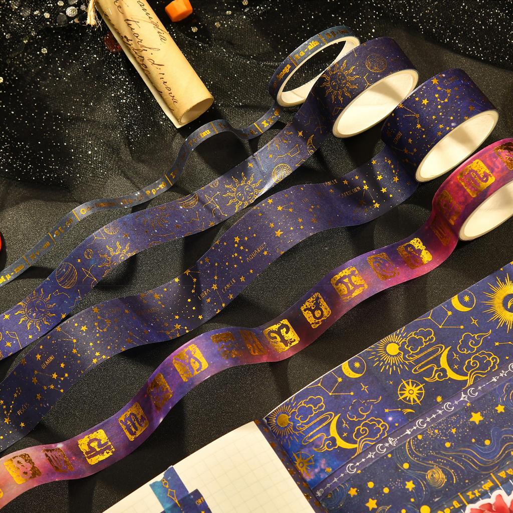 Songdao 20 Rolls Starry Sky Masking Tape Milky Way Washi for DIY Crafts Set, Tape, Women's Style, Packaging,