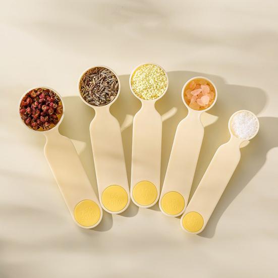 5-teiliges Präzisions-Messlöffel-Set mit Markierungen Lebensmittelechter PP-Löffel für Kaffee Milchpulver Mehl BPA-frei Spülmaschinenfest Mehrgrößen-Messlöffel für