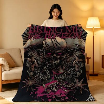 Band B-Bring M-Me T-The H-Horizon Throw High-Density Short Plush Blanket Soft Skin-Friendly for Sofa Nap Room