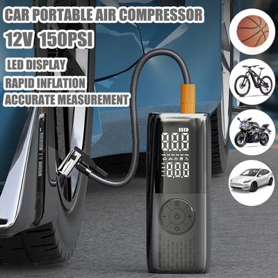 Car Inflator Tire Electric Pump Portable Air Compressor Inflator Digital Auto Car Wheels Inflator For Motorcycles Bicycle Tyre