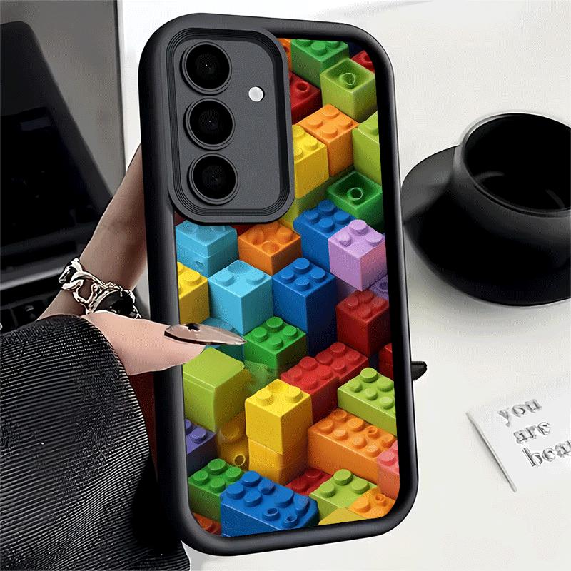 Handyhülle für Samsung Galaxy S26 S25 Ultra S24 FE Mode Bausteinmuster Schale S23 Plus S22 + S21 S20 5G Weiches Silikon