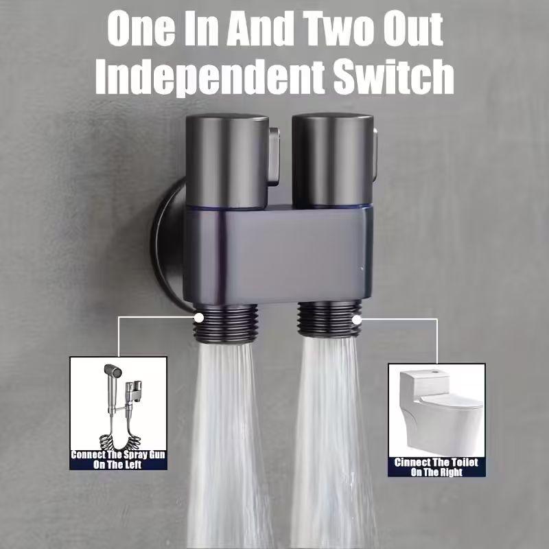 6pcs High-Pressure Toilet Spray Gun Set - 304 Stainless Steel Wall-Mounted Toilet Spray Gun, Suitable for Toilets, Sinks,