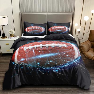 Football Duvet Cover Set 3D Sports Football Bedding Set Pillowcase For Boys Teens Double Queen King Size Polyester Qulit Cover