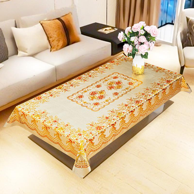 Luxury Waterproof PVC Tablecloth: Oilproof, Anti-scald, Wash-free Round Design for Hotels and Homes