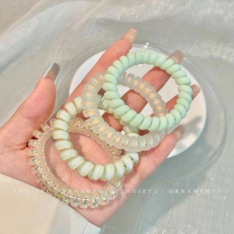 Korean Cute Coconut Polka Dot Hair Tie - Durable, High-Quality Summer Telephone Cord for a Fresh Daily Look.