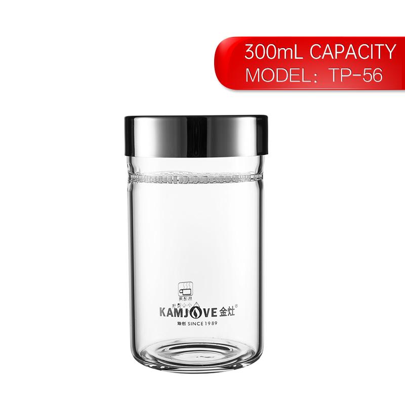 

KAMJOVE TP-56/57/58 двухслойная стеклянная кружка для воды с защитой от ожогов, классическая термостойкая стеклянная бутылка с фильтром для чая, офисная кружка 300-480ml