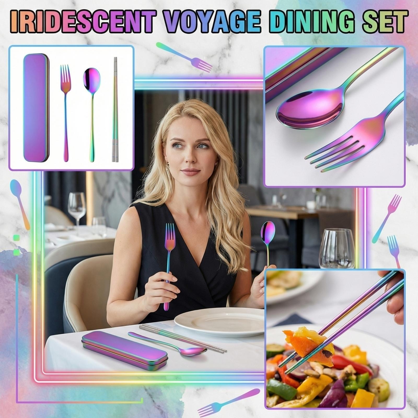 Портативный набор столовых приборов из нержавеющей стали, ложки, вилки, набор квадратных палочек one size