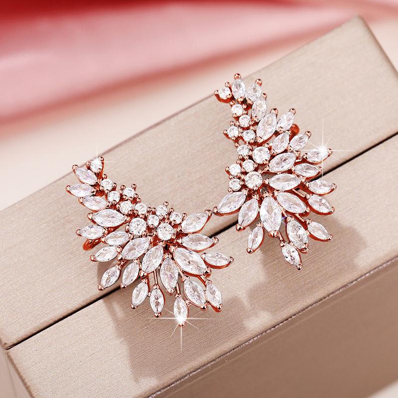 

CAOSHI Fashion Copper Color Earrings for Female Daily Party Accessories Stylish Women Engagement Ceremony Zircon Trendy Gift
