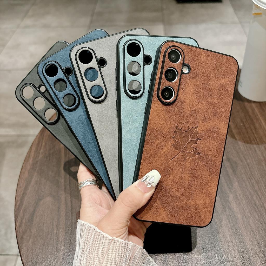 Applicable To Samsung A55 Mobile Phone Case, Sheepskin A15/a34/a52/a13/m12 All-inclusive Ultra-thin Maple Leaf Protective Case
