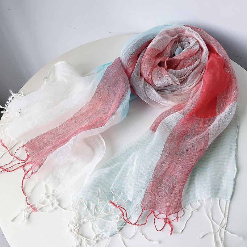 

100% Linen Hit Color Plaid Women Winter Scarf High Quality Hijab Fashion Foulard Shawls Scarves 65x190cm 65x190cm