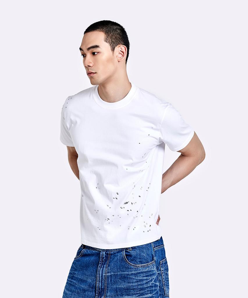51Peosenteu Crushed T-Shirt - White