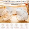 2PCS Hands Free Wearable Invisible Breast Pump Portable Painless Low Noise Electric Feeding Pump