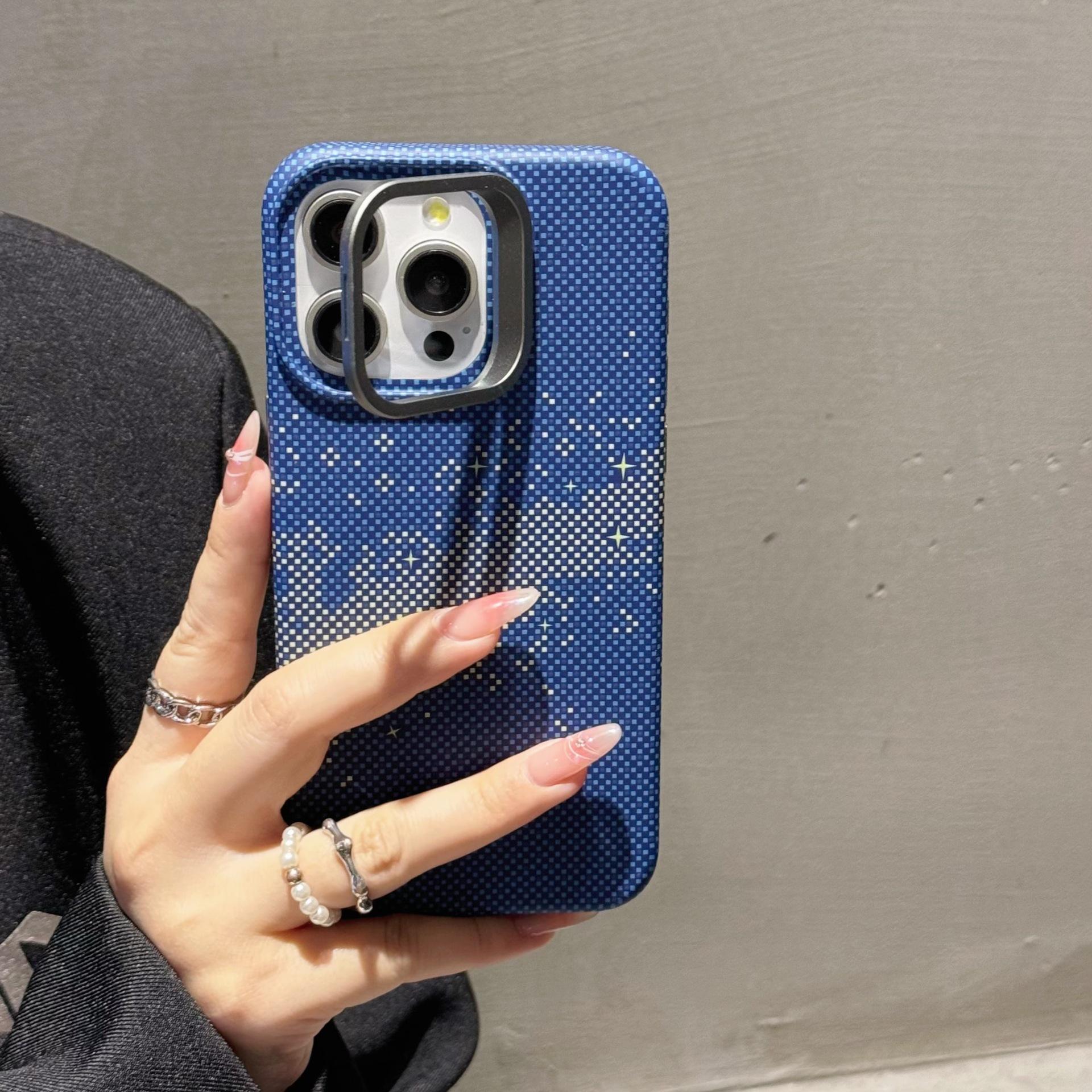 

Подходит для IPhone15, Чехол для телефона Star River, Сильное магнитное притяжение, Металлическая подставка для Apple 14promax, 13 Защитный чехол с полной крышкой Apple 13Promax синий