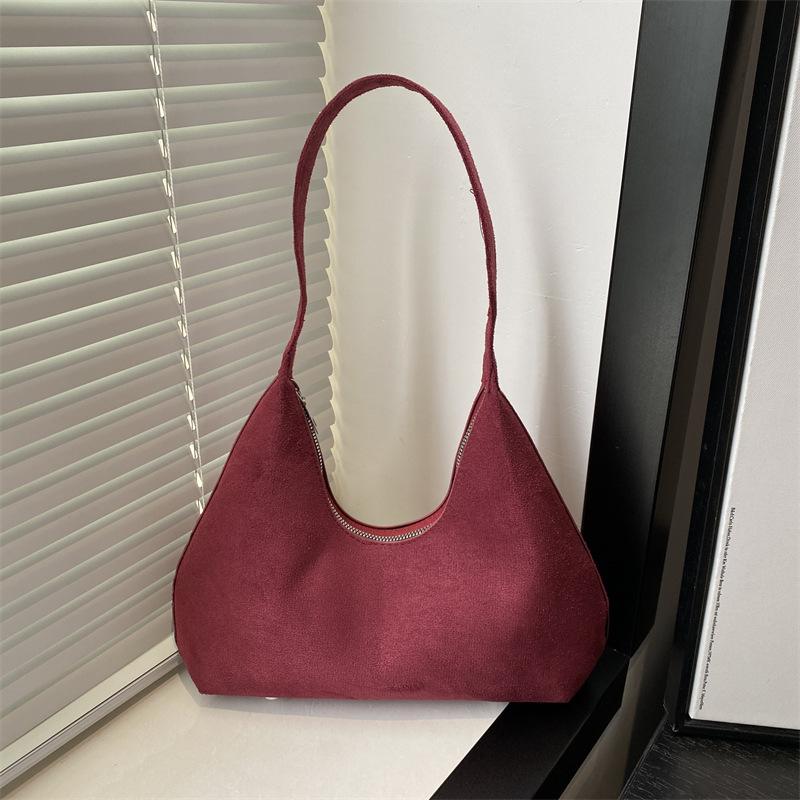 Handtasche mit großer Kapazität für unter dem Arm 2025 neuwertige Damen Retro Wildleder vielseitig Herbst und Winter tragbare Schultertasche Damen