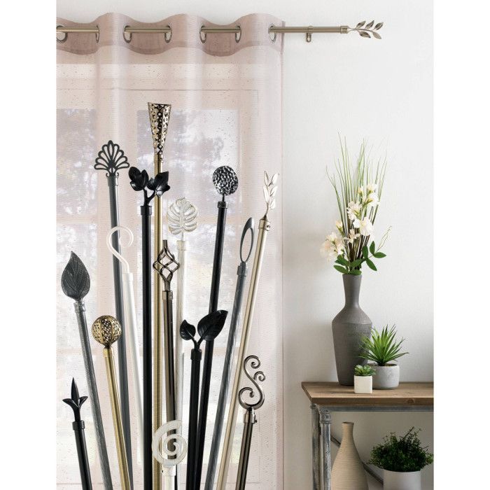 Tringle Extensible en Kit Complet (120 à 210 cm) "Bullette" - Blanc