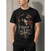 Men's Black Short Sleeve Crew Neck T-shirt with Vintage Cowboy Graphic, Soft Cotton Feel, Relaxed Fit for Casual Wear or Biker Style