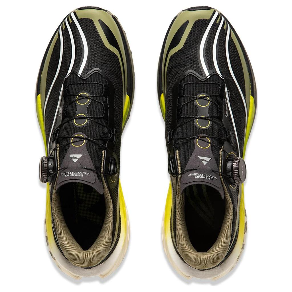 Li Ning Dilu Slip Resistant Abrasion Resistant Low top Casual Running Shoes Men's Black Green ARNU001-7