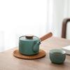 150ml Ceramic Teapot With Wooden Handle And Side Handle For Filtering Tea Sets