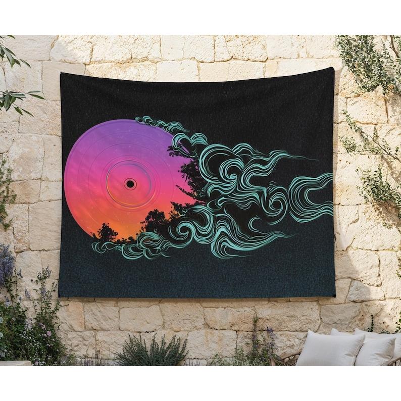 Psychedelic Records tapestry 75x100 чёрный