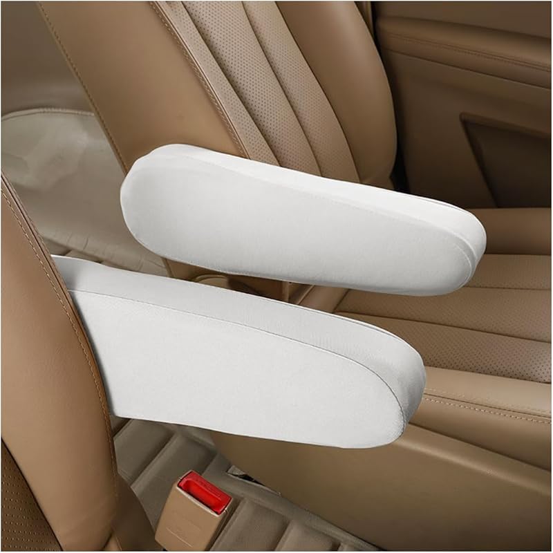 AUCELI 2 Pcs Car Front Seat Armrest Covers, Cloth Fabric Armrest Protectors, Direct Replacement Center Console Lid Armrest Cover Skin, Universal