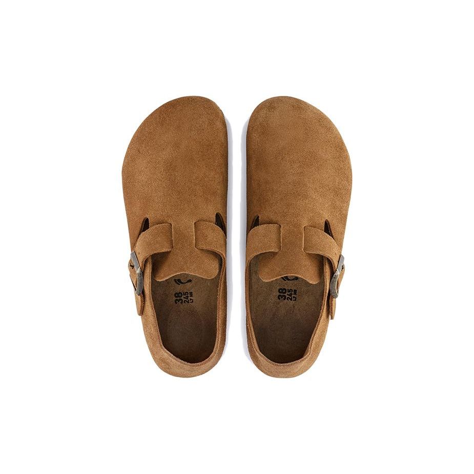 Birkenstock London Suede Leather Mink Unisex Sneakers Brown 1023519