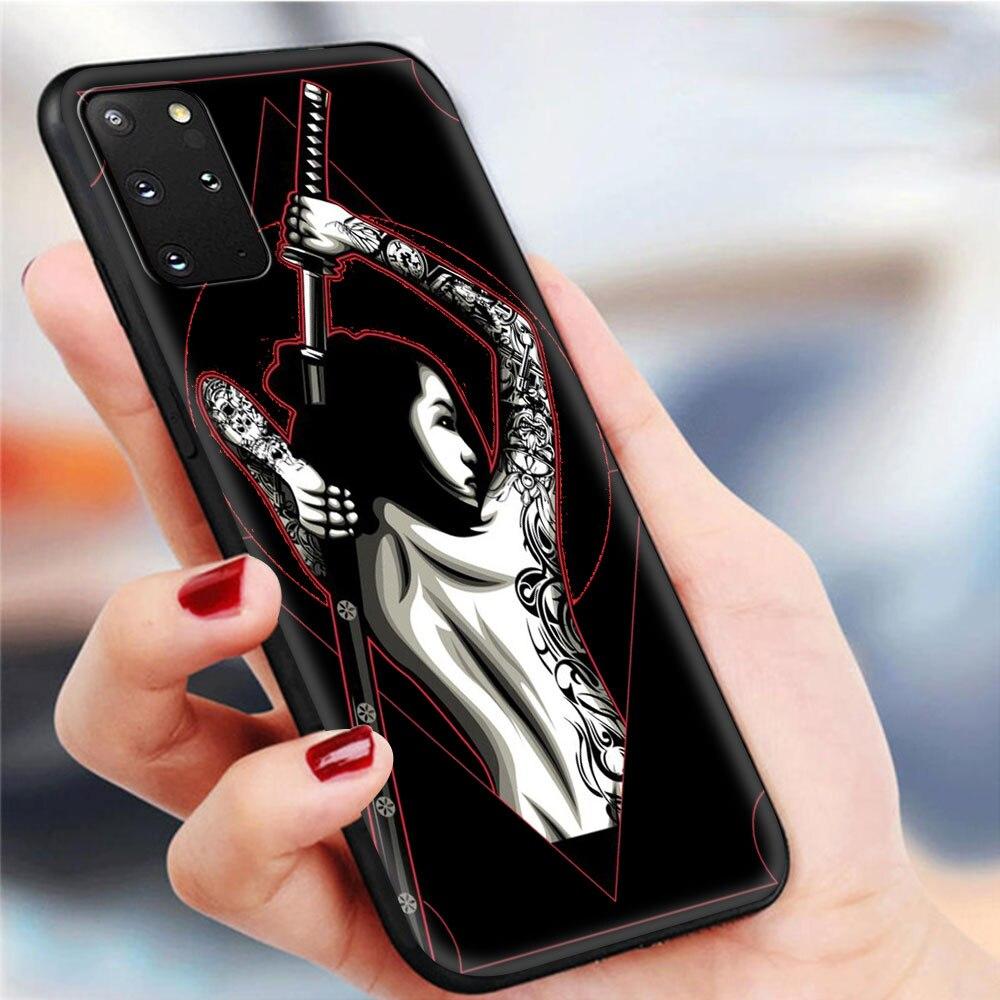 Japan Samuraj Ninja Mobilskal För Samsung Galaxy S20 FE S21 Ultra S20 S10 S9 Plus S10E S8 Mjukt silikon TPU Baksida
