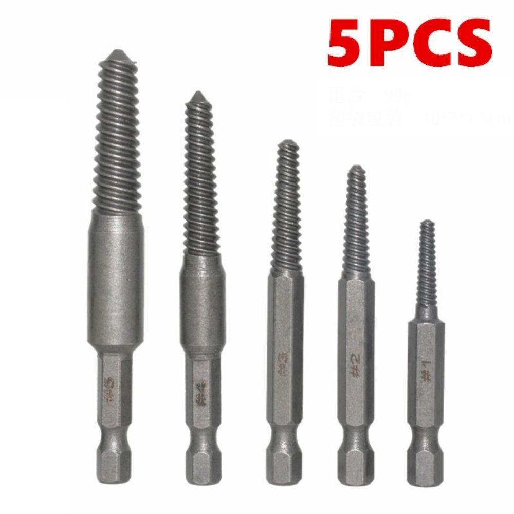 

5/6/10pcs Hexagonal Shank Screw Extractor Bearing Steel Hardened Tip Screw Removal Tool For Broken Hand Drill Tool