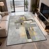 Modern Geometric Carpet Light Luxury Living Room Plush Plain Colour Rug Easy Cleaning Foldable Non-slip Study Floor Mat Bedroom