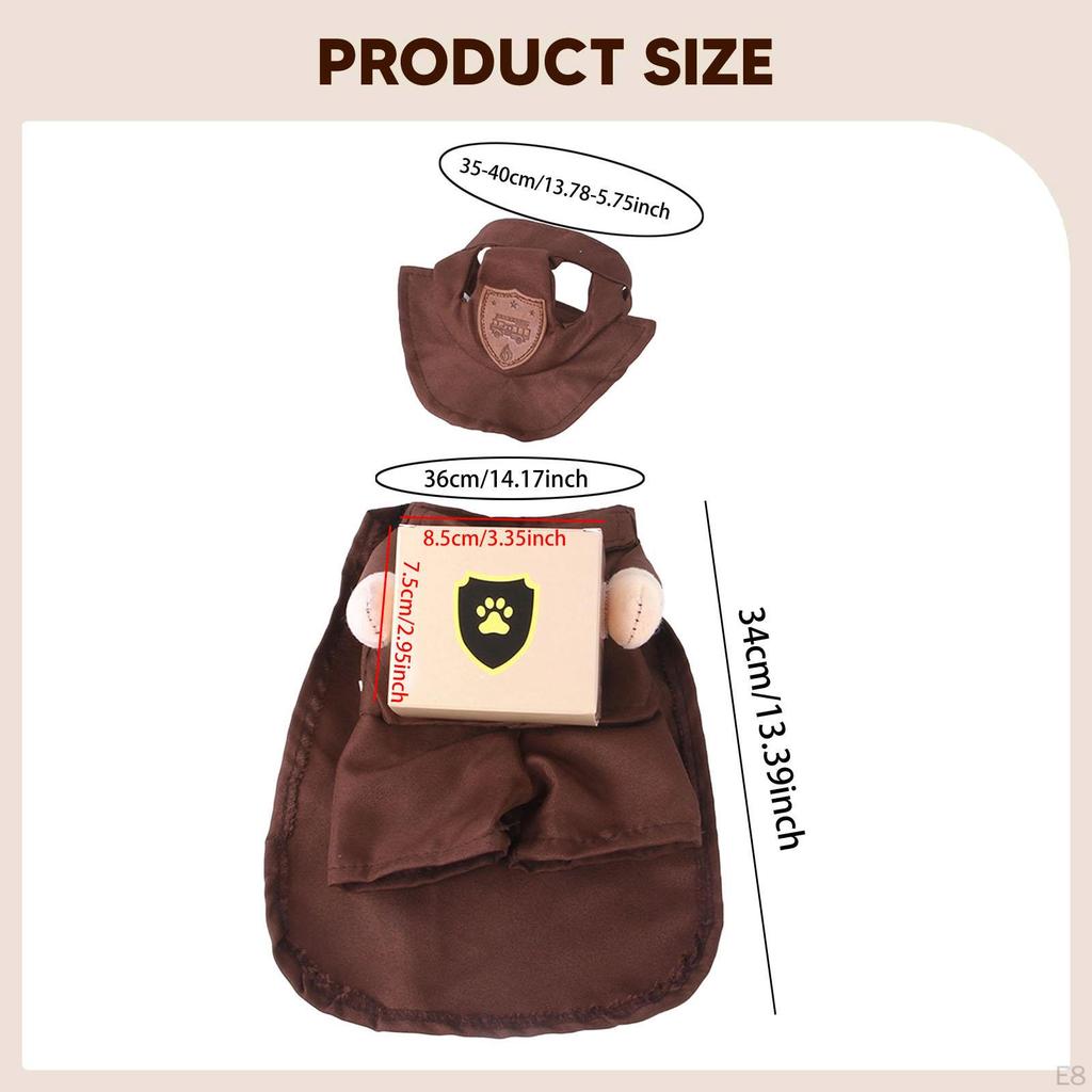 Mail Carrier Dog Costume for Dogs Cats Accessories with Hat Pet Apparel Christmas Halloween Role