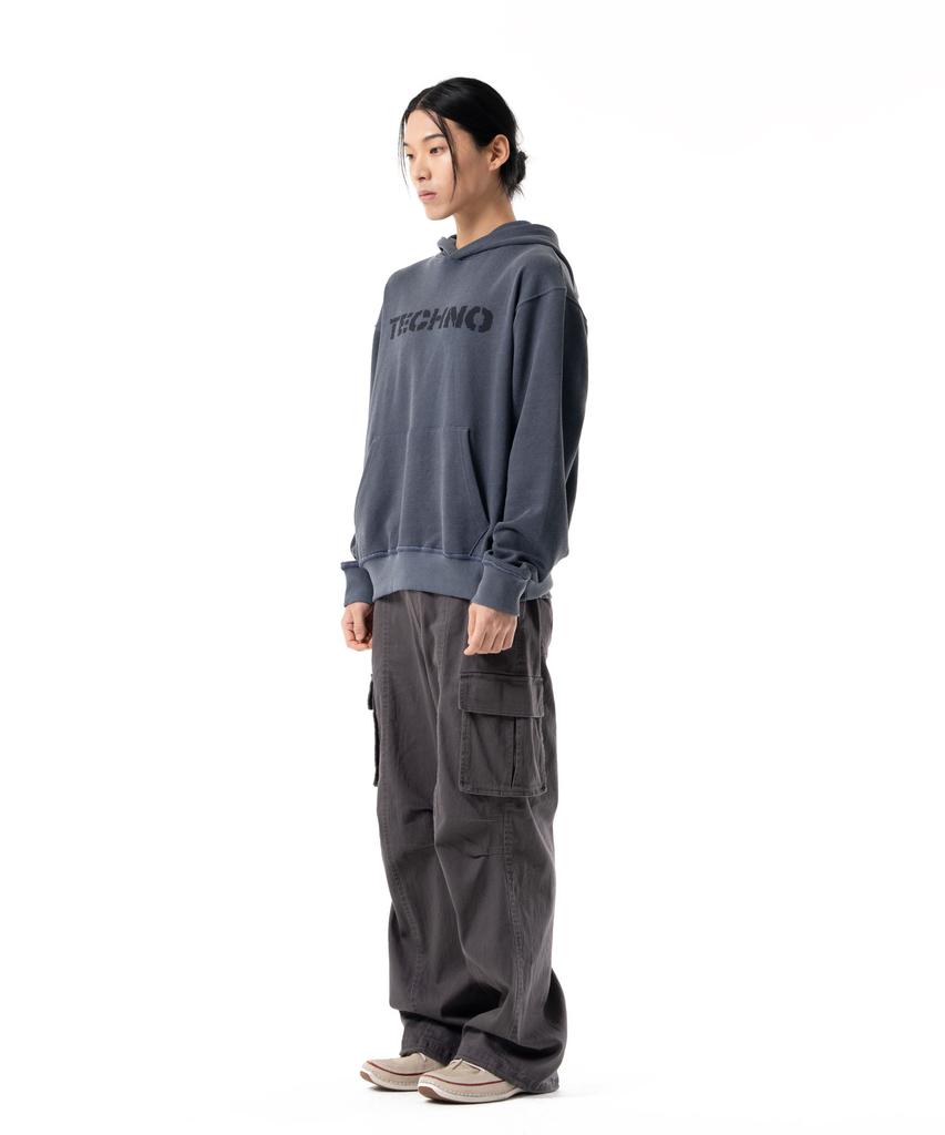 AAKAM Washed Semi Wide Cargo Pants (Gray)