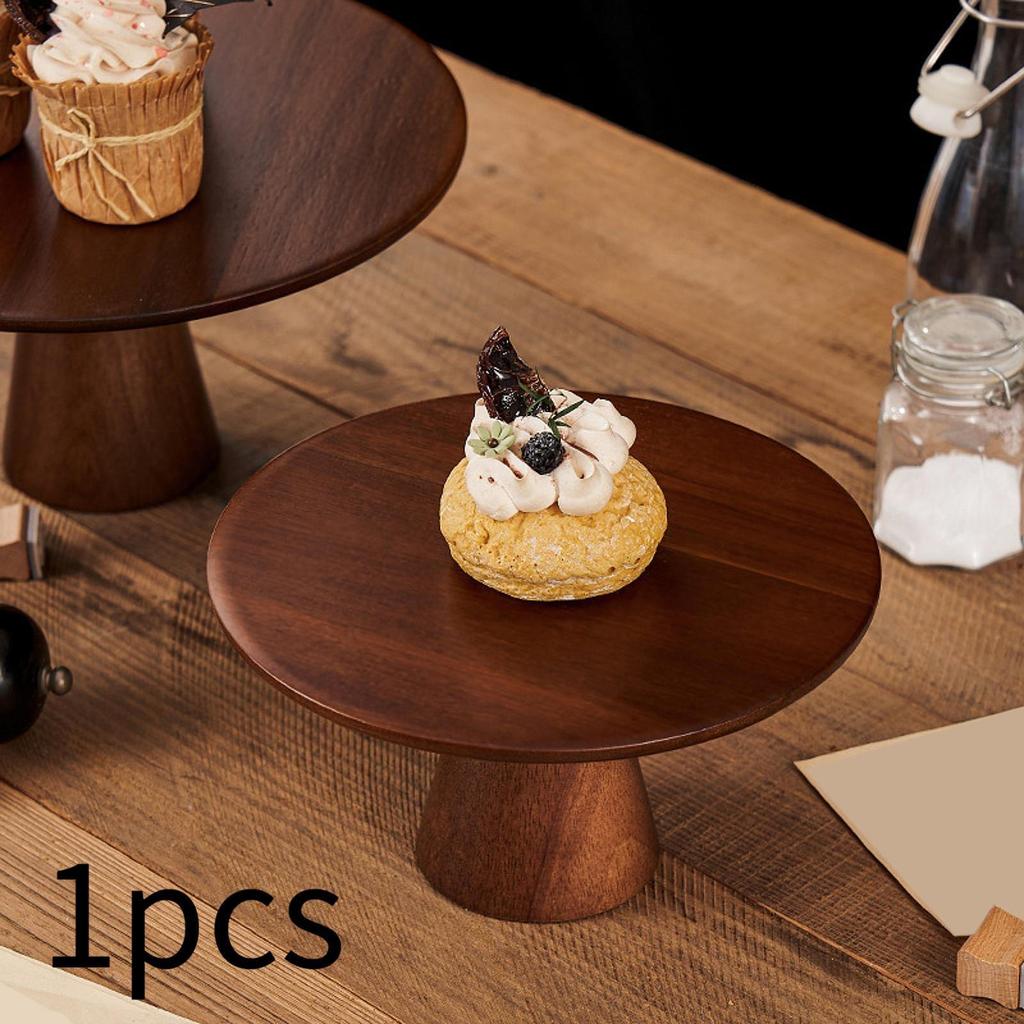 Cake Stand Holder Retro Round Rustic Serving Tray Dessert Display for Anniversary