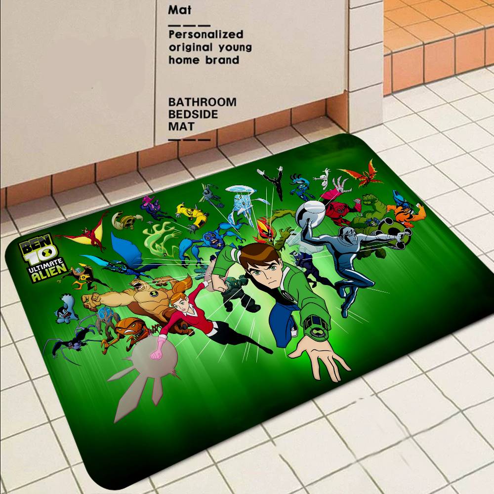 B-ben 10 Classic Animation Hallway Carpet Non-Slip Laundry Room Mat Laundry Decor Balcony Child Living Room Toilet Rug