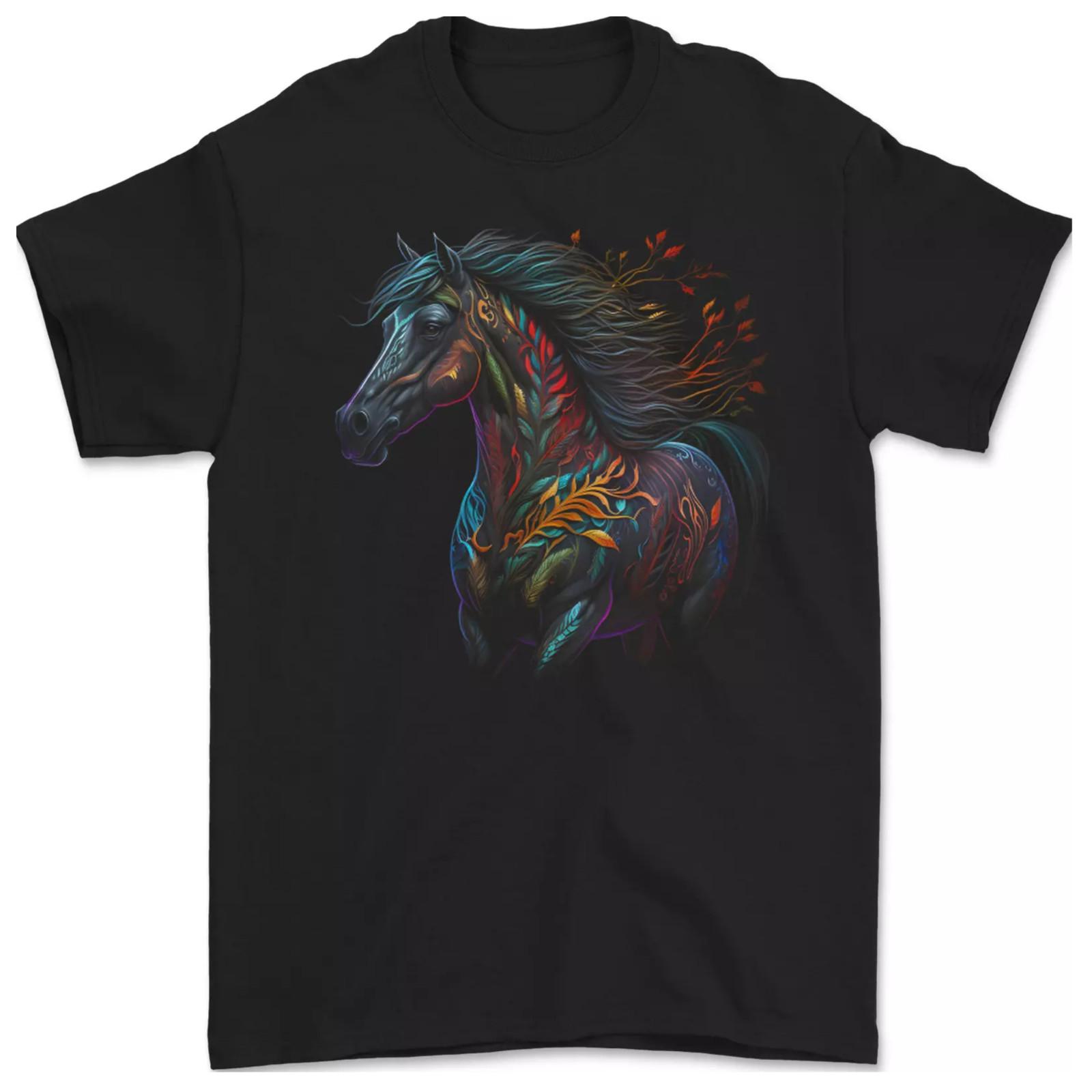 A Colourful Horse With Fantasy Markings Mens T-Shirt 100% Cotton S