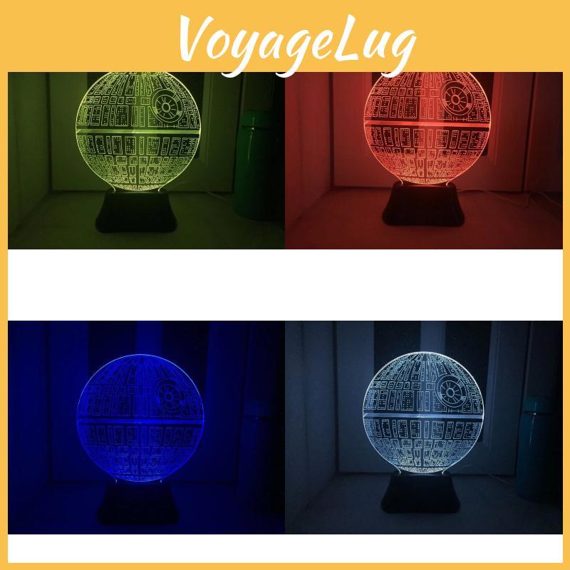 Led Death 3d Illuminated Night Light Lamp 7 Color Decoration Home